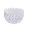 White Wavy Grooved Cement Planter Bowl – Modern Textured Vase-MX134427